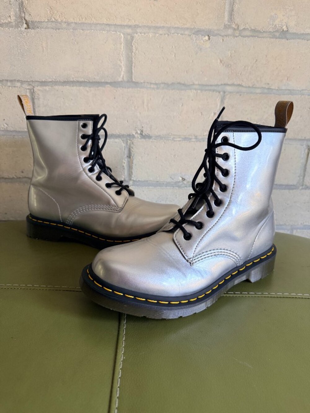 Dr. Martens 1460 silver combat boot size US W 11 / UK 9 good used condition
